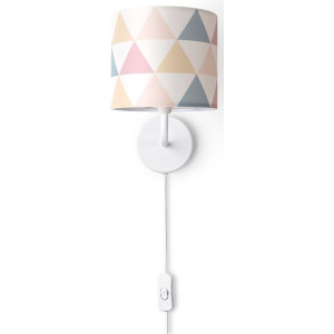 Paco Home Wandlamp Luca Delta Wandlamp lampenkap stof wandlamp driehoek kleurig textielkap E14