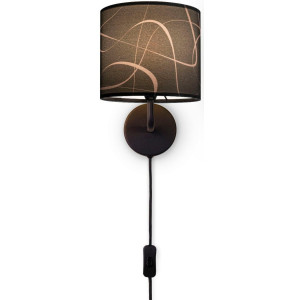 Paco Home Wandlamp Luca Tribal Woonkamer moderne wandlamp met kap stof abstract retro E14