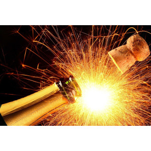 Papermoon Fotobehang Champagne-feest Vliesbehang, eersteklas digitale print