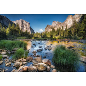 Papermoon Fotobehang Yosemite River reflectie Vliesbehang, eersteklas digitale print