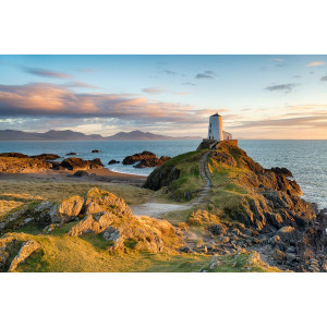 Papermoon Fotobehang Zonsondergang bij Ynys Llanddwyn Vliesbehang, eersteklas digitale print