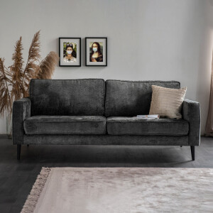 SEVN Bank 'Paulette' 4-zits, Chenille, kleur Donkergrijs