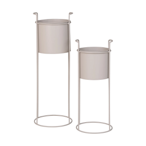 Pepijn staande plantenbak beige - set van 2