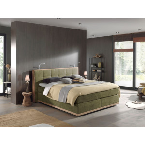 Places of Style Boxspring Vinton van eiken, met ledverlichting, verschillende hardheden (ook h4) (5-delig - 5-delig)