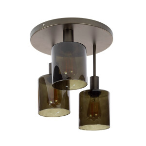 Plafondlamp Sepiora getrapt 3 lichts bruin