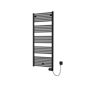 Plieger Elba Electrical Elektrische Designradiator - 146.2x50cm - met thermostaat - 700w - mat zwart 1550009