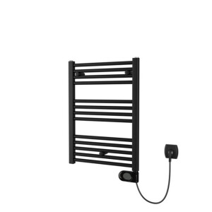 Plieger Elba Electrical Elektrische Designradiator - 70.2x40cm - met thermostaat - 300w - mat zwart 1550010