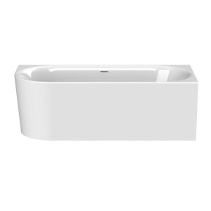 Plieger Kansas Hoekbad - 180x80x60cm - hoek rechts - met slotoverloop - met af- en overloopgarnituur - met poten - acryl - wit 0100-233
