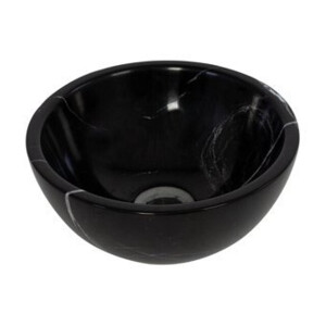 Plieger Mini Round waskom - 26x26x12cm - marmer zwart washbasin 26 marble black
