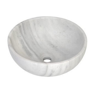 Plieger Round waskom - 38x38x13.6cm - marmer wit washbasin 38 marble white