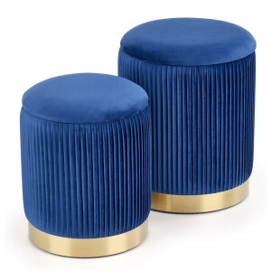 Poef set Monty in blauw