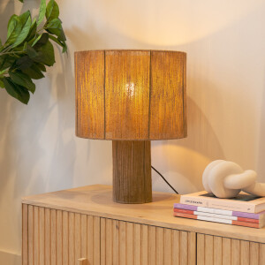 Kave Home Tafellamp 'Pontos' Jute, 40cm, kleur Naturel