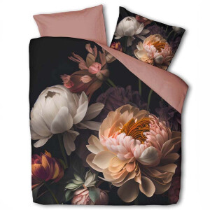 Dekbedovertrek Katoen - Sofia Red - Lits-Jumeaux (240x220 Cm) - Meerkleurig Katoen - Bloemen - Presence - Dekbed-Discounter.nl
