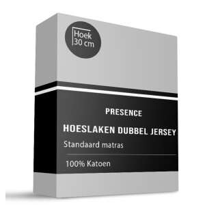 Hoeslaken Katoen Dubbel Jersey 140x200 Cm Lichtgrijs Ademend Presence - Dekbed-Discounter.nl