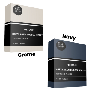 Hoeslaken Katoen Dubbel Jersey 140x200 Cm Navy Ademend Presence - Dekbed-Discounter.nl