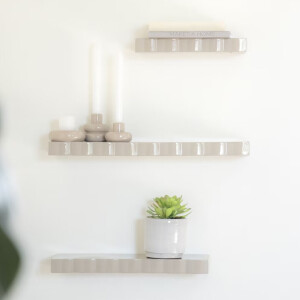 By-Boo Wandplank 'Prinz' Set van 3 stuks, kleur Taupe