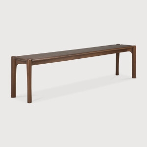 Ethnicraft Eetkamerbank 'PI' Gevernist Teakhout, 186cm, kleur Bruin