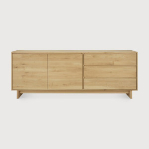 Ethnicraft Dressoir 'Wave' Geolied Eikenhout, 205cm
