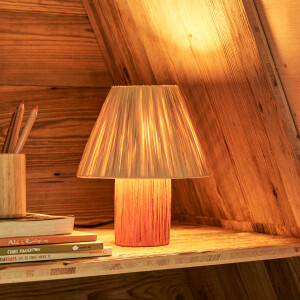 Kave Home Tafellamp 'Pulmi' Raffia, 25cm hoog