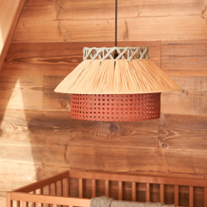 Kave Home Hanglamp 'Pulmi' Raffia, 40cm