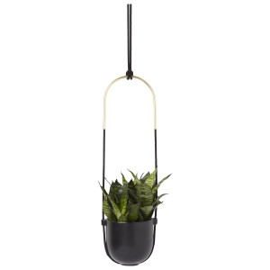 Umbra Hangende Plantenpot 'Bolo' Keramiek, kleur Zwart