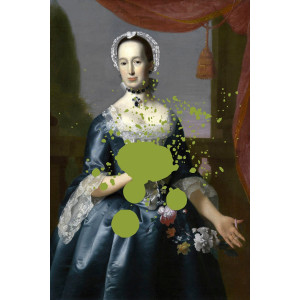 queence Artprint op acrylglas Vrouw met kleurvlek Fine Art-print in galeriekwaliteit