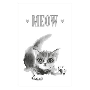 queence Artprint op linnen Kat MEOW Premium canvasstof, handgemaakt in Duitsland