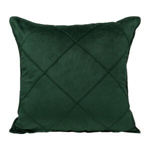 QUVIO Kussenhoes geruit - Fluweel - 50 x 50 cm - Donkergroen