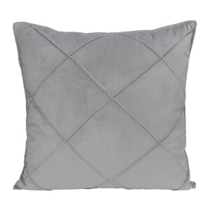 QUVIO Kussenhoes geruit - Fluweel - 50 x 50 cm - Grijs