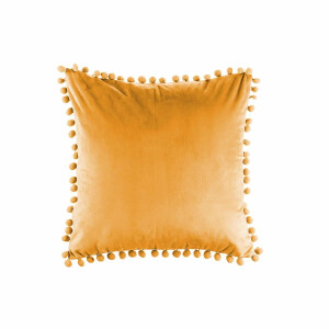 QUVIO Kussenhoes met bolletjes - Fluweel - 50 x 50 cm - Geel