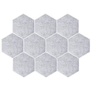 QUVIO Memobord - Hexagon Bulletin board - Set van 10 - Vilt