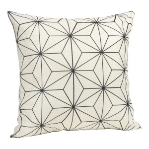 QUVIO Sierkussen met ster patroon - Gevuld - 45 x 45 cm - Zwart/Beige