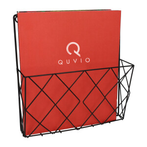 QUVIO Tijdschriftenrek - Wandmontage - Zwart