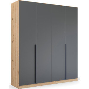 rauch Draaideurkast Dark&Wood by Quadra Spin in industriële stijl met metalen stanggrepen