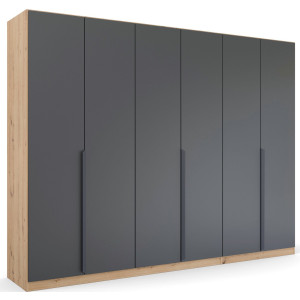 rauch Draaideurkast Dark&Wood by Quadra Spin in industriële stijl met metalen stanggrepen