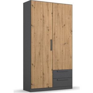 rauch Draaideurkast StyleUp Type Dark & Wood met trendy contrastkleurige grepen