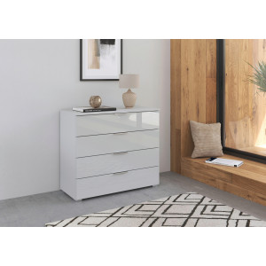 rauch Kast Sideboard AGORDO met glazen front Breedte 93 cm met 4 lades inclusief 6-delige set viltboxen MADE IN GERMANY