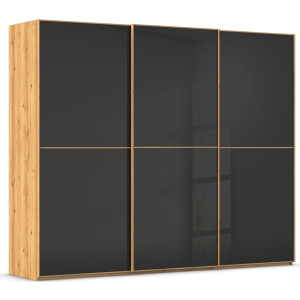 rauch Schuifdeurkast Kledingkast Kast Garderobe Slaapkamerkast SCALE-DUO edel tweedelige deuren glas-front met 3 sierlijsten made in germany