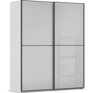 rauch Schuifdeurkast Kledingkast Kast Garderobe Slaapkamerkast SCALE-DUO edel tweedelige deuren glas-front met 3 sierlijsten made in germany