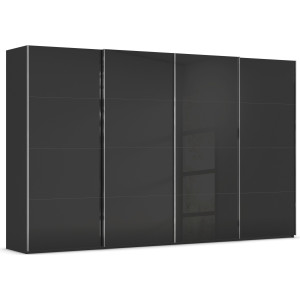rauch Schuifdeurkast Kledingkast Kast Garderobe Slaapkamerkast SCALE-FYRA edel vierdelige deuren met glas-front veel kleuren made in germany
