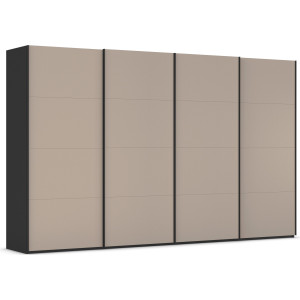 rauch Schuifdeurkast Kledingkast Kast Garderobe Slaapkamerkast SCALE-FYRA edel vierdelige deuren met glas-front veel kleuren made in germany