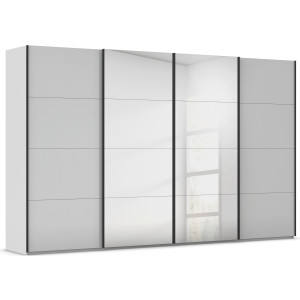 rauch Schuifdeurkast Kledingkast Kast Garderobe Slaapkamerkast SCALE-FYRA edel vierdelige deuren spiegel/glas-mix veel kleuren made in germany