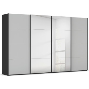 rauch Schuifdeurkast Kledingkast Kast Garderobe Slaapkamerkast SCALE-FYRA edel vierdelige deuren spiegel/glas-mix veel kleuren made in germany