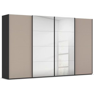 rauch Schuifdeurkast Kledingkast Kast Garderobe Slaapkamerkast SCALE-FYRA edel vierdelige deuren spiegel/glas-mix veel kleuren made in germany