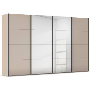 rauch Schuifdeurkast Kledingkast Kast Garderobe Slaapkamerkast SCALE-FYRA edel vierdelige deuren spiegel/glas-mix veel kleuren made in germany