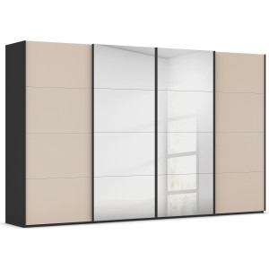rauch Schuifdeurkast Kledingkast Kast Garderobe Slaapkamerkast SCALE-FYRA edel vierdelige deuren spiegel/glas-mix veel kleuren made in germany