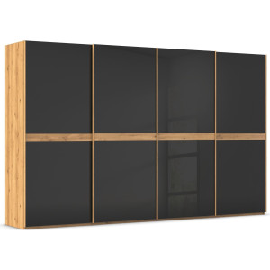 rauch Schuifdeurkast Kledingkast kast garderobe slaapkamerkast SCALE-LINE edel uiterlijk met buikband in corpuskleur met glasfront made in germany