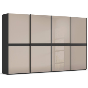 rauch Schuifdeurkast Kledingkast kast garderobe slaapkamerkast SCALE-LINE edel uiterlijk met buikband in corpuskleur met glasfront made in germany