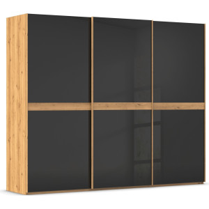 rauch Schuifdeurkast Kledingkast kast garderobe slaapkamerkast SCALE-LINE edel uiterlijk met buikband in corpuskleur met glasfront made in germany