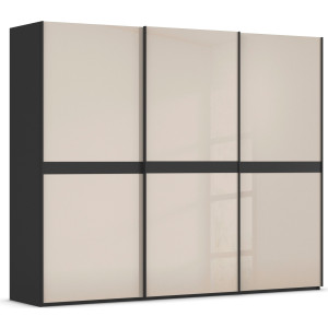 rauch Schuifdeurkast Kledingkast kast garderobe slaapkamerkast SCALE-LINE edel uiterlijk met buikband in corpuskleur met glasfront made in germany